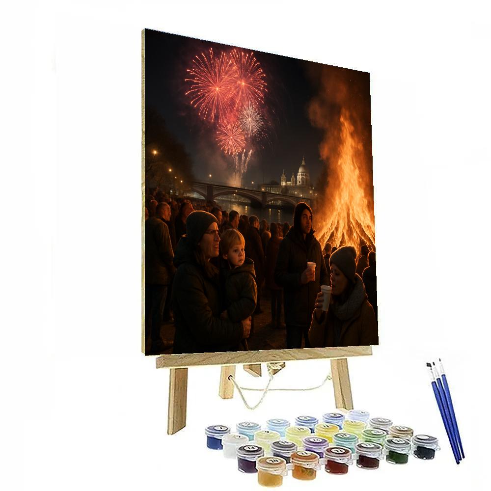 Bonfire Night Thames Gathering paint by numbers
