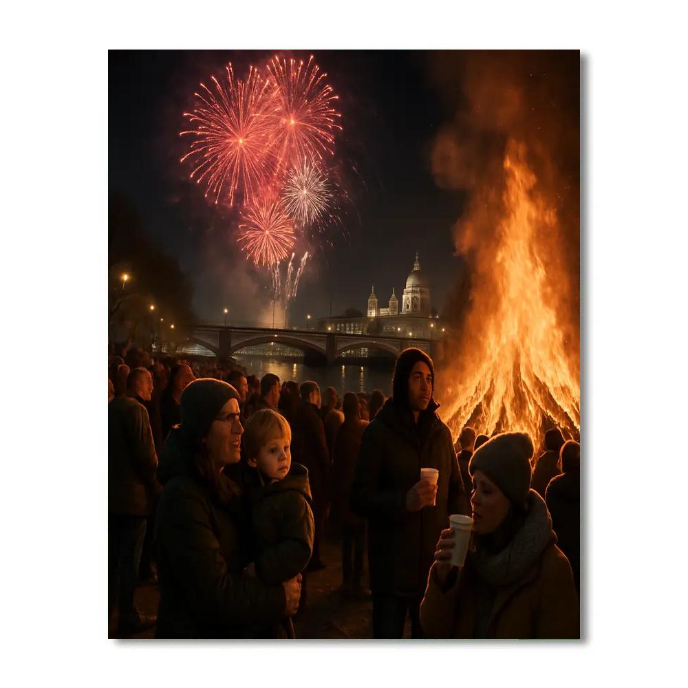 Bonfire Night Thames Gathering paint by numbers