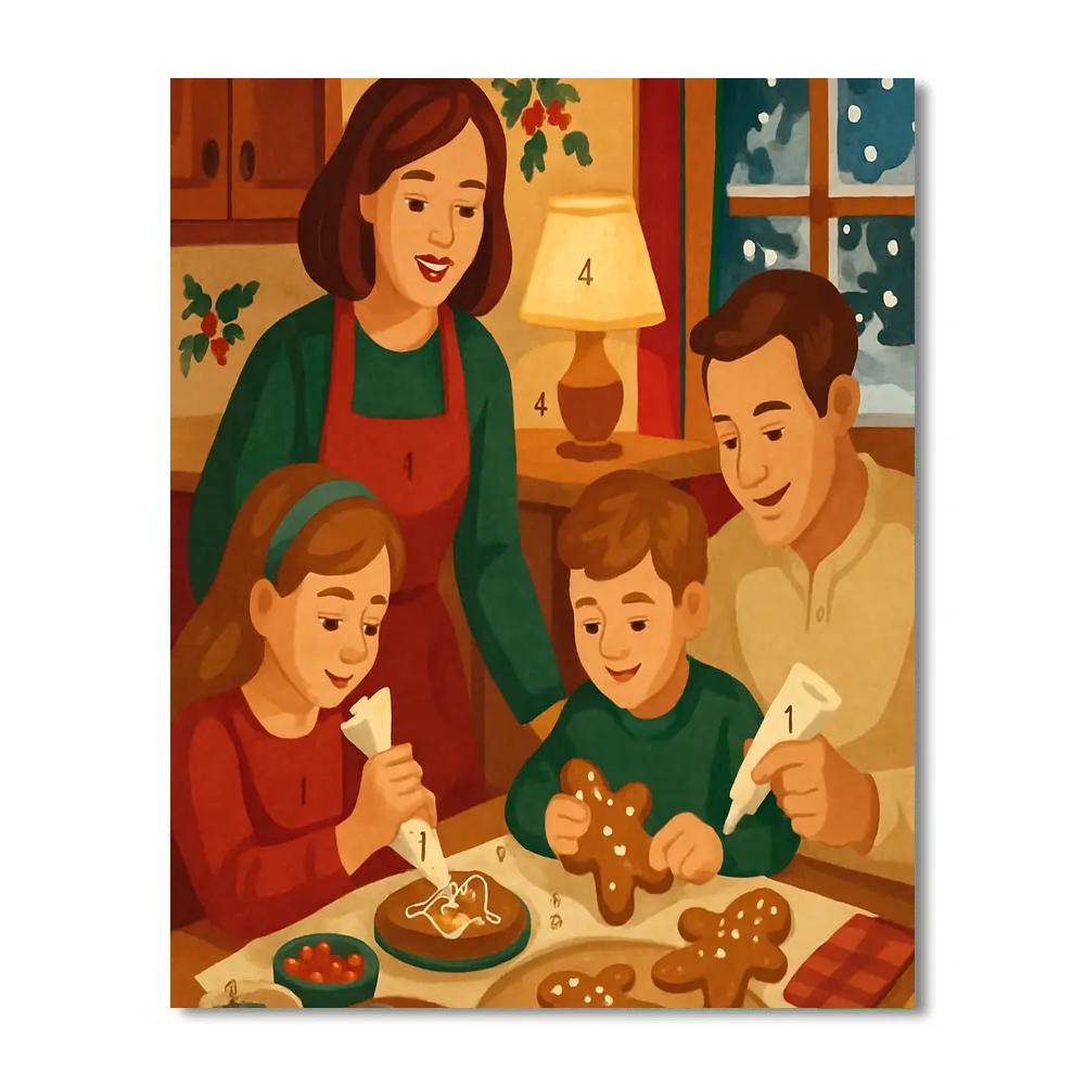 Gingerbread Table Number painting