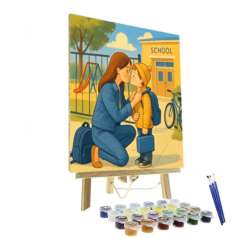 School Drop Off Morning Kiss Paint by numbers kits