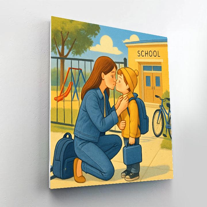 School Drop Off Morning Kiss Paint by numbers kits