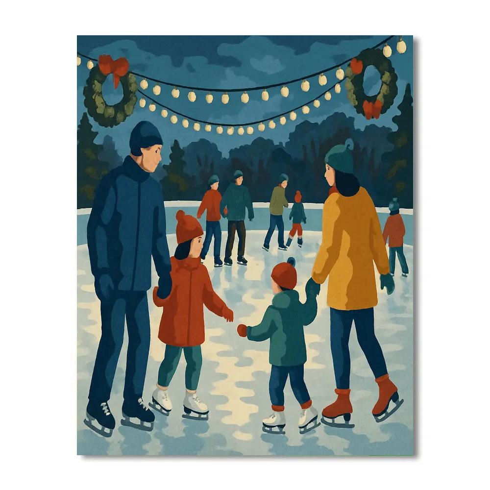 Skating Under Garlands Number painting