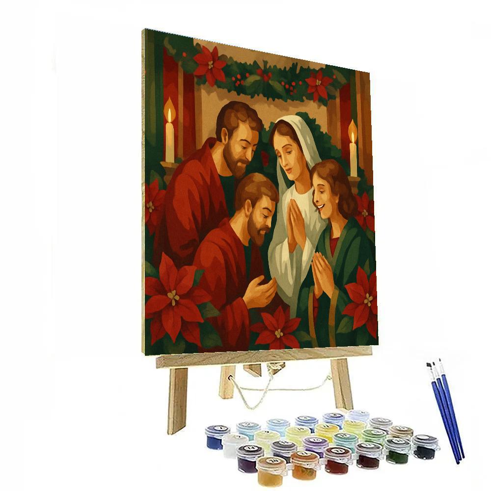 Poinsettia Blessings paint by color