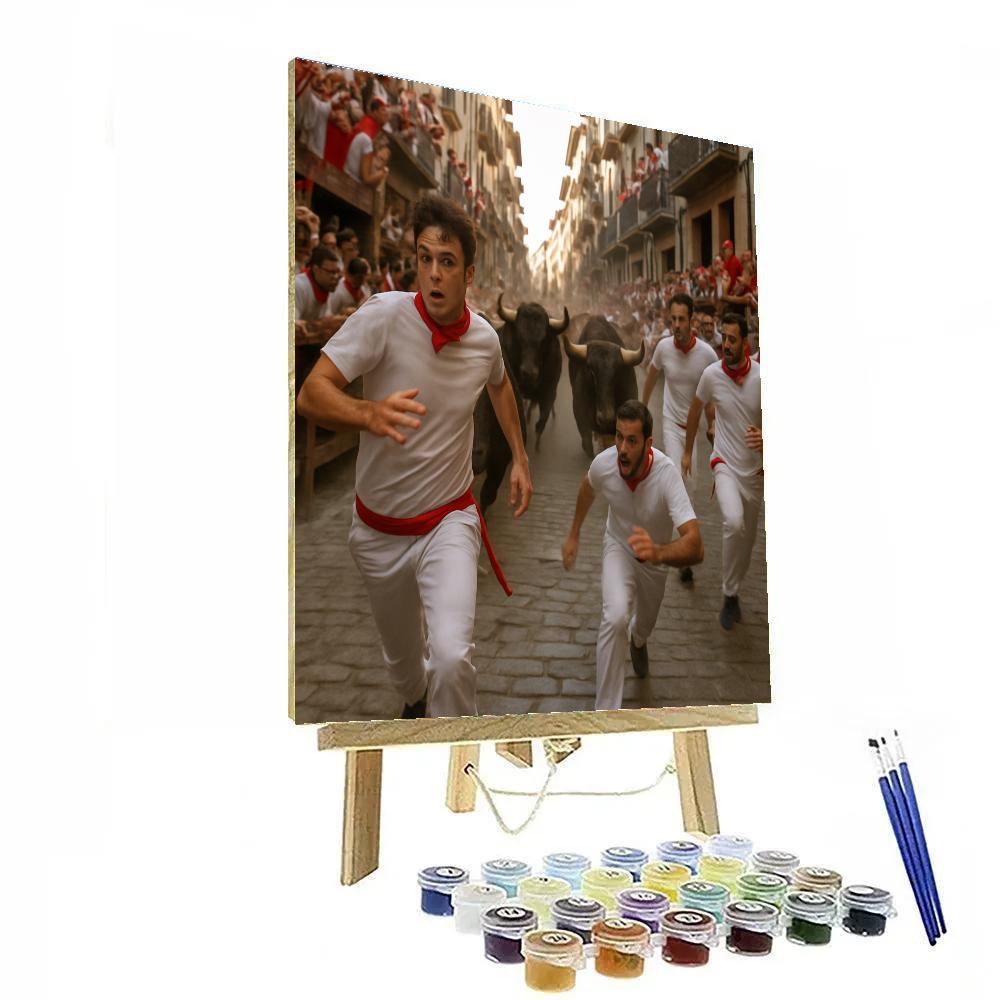 Pamplona Running Of The Bulls Street paint by numbers