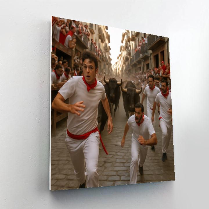 Pamplona Running Of The Bulls Street paint by numbers