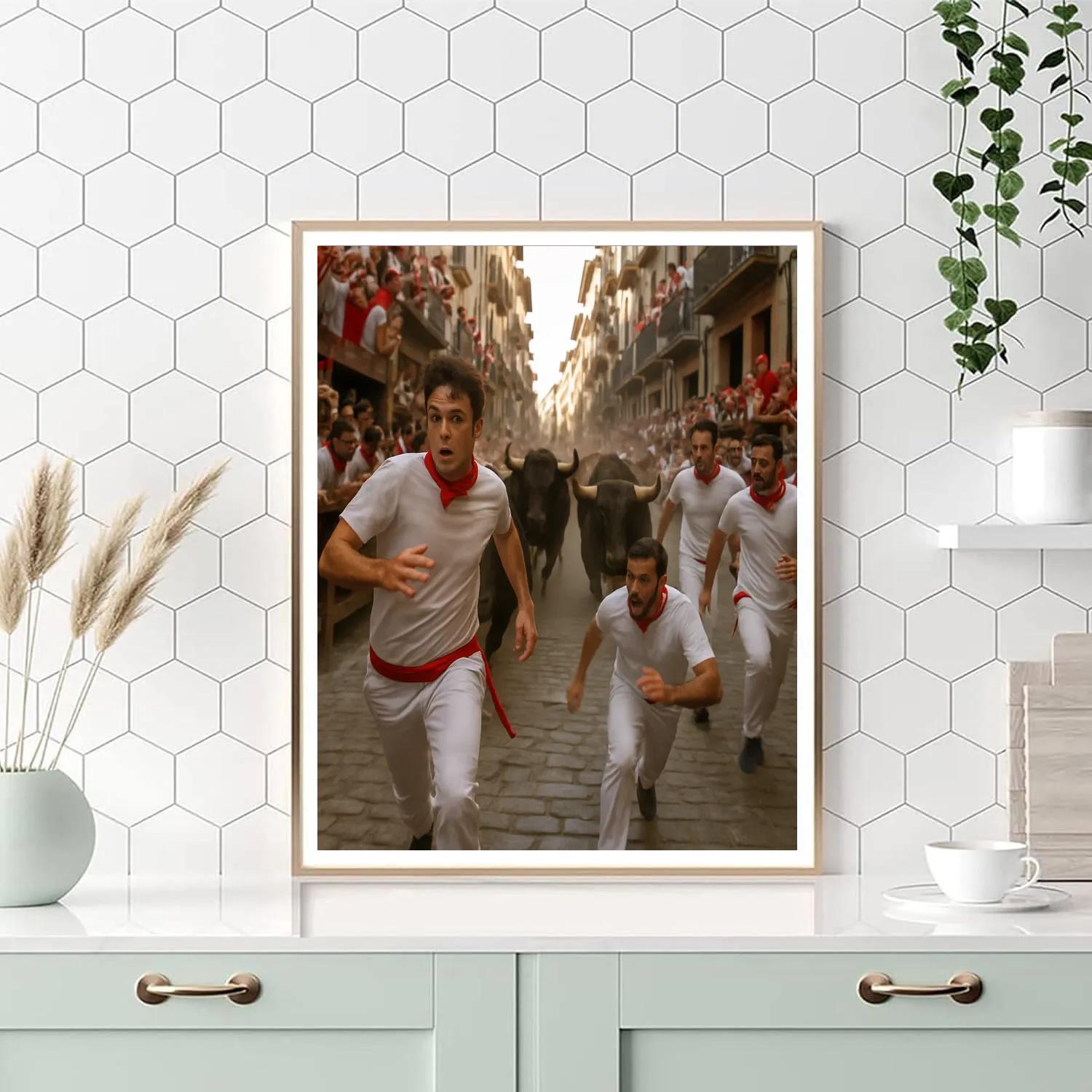 Pamplona Running Of The Bulls Street paint by numbers