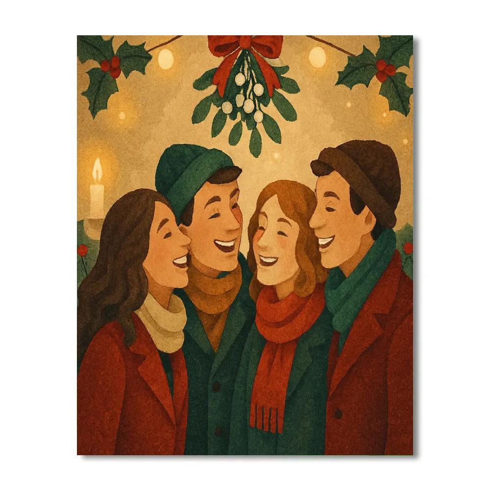 Mistletoe Mingle Number painting