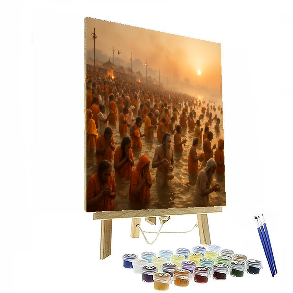 Kumbh Mela Sangam Dawn Bathing Paint by numbers kits