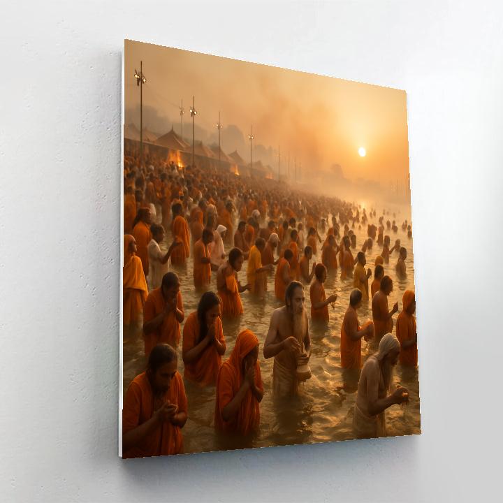 Kumbh Mela Sangam Dawn Bathing Paint by numbers kits