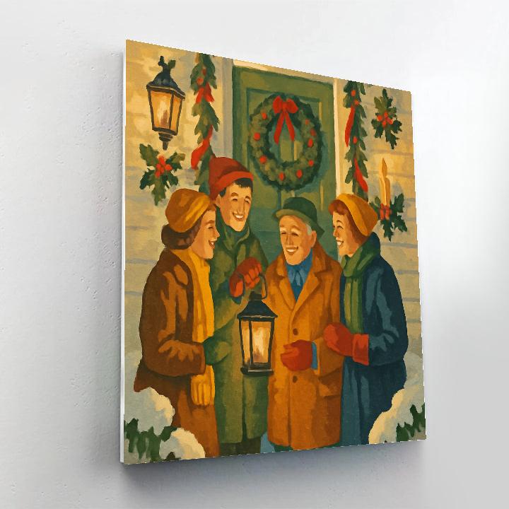 Garlanded Porch Greetings DIY paint by numbers