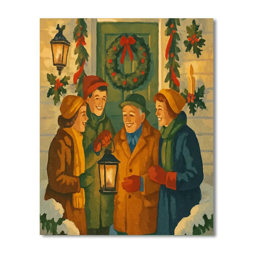 Garlanded Porch Greetings DIY paint by numbers