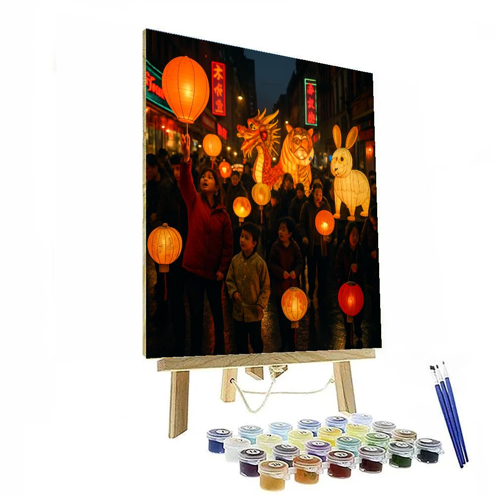 Lantern Festival Chinatown Parade DIY paint by numbers