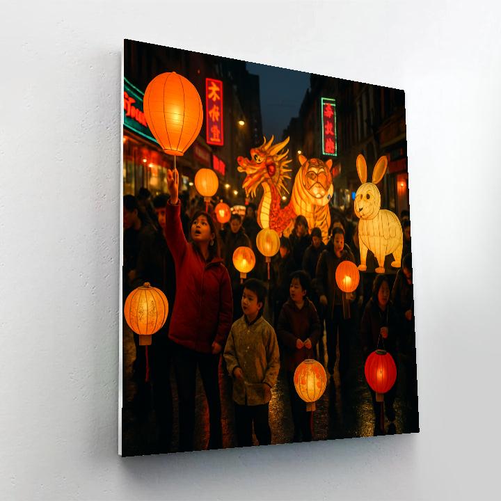 Lantern Festival Chinatown Parade DIY paint by numbers