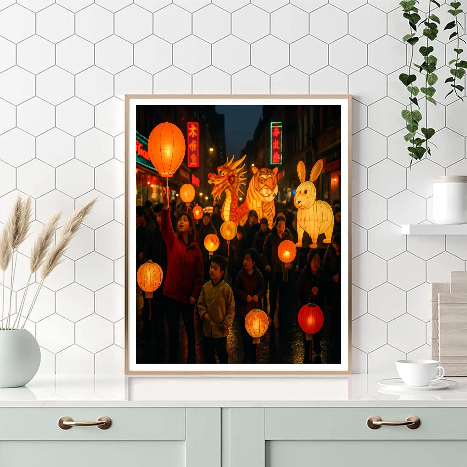 Lantern Festival Chinatown Parade DIY paint by numbers