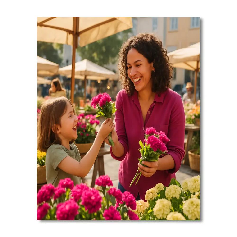 Market Morning Flower Exchange Paint by numbers kits