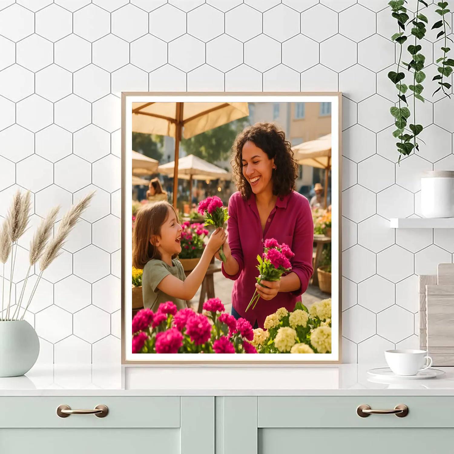 Market Morning Flower Exchange Paint by numbers kits