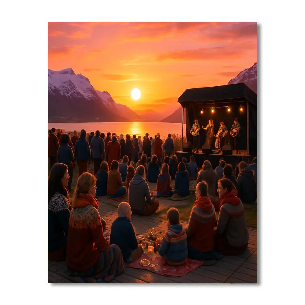 Midnight Sun Festival In Tromso Norway Paint by numbers kits