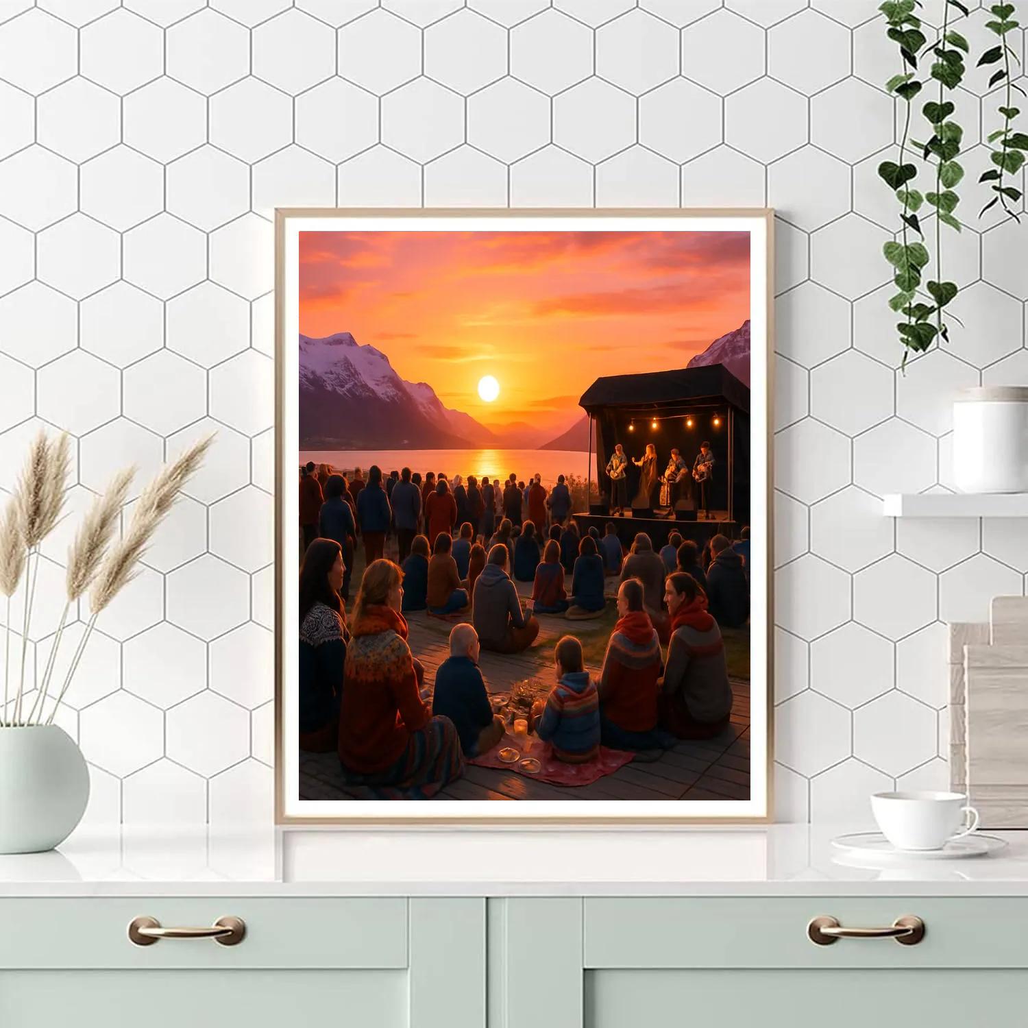 Midnight Sun Festival In Tromso Norway Paint by numbers kits