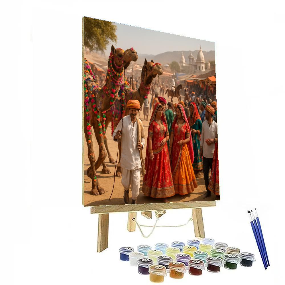 Pushkar Camel Fair Rajasthan India Painting by numbers kit