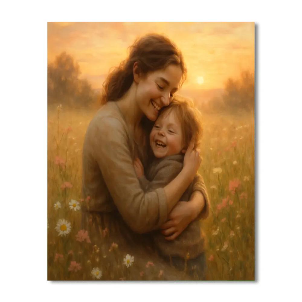 Sunrise Embrace In A Meadow Numbered painting kits