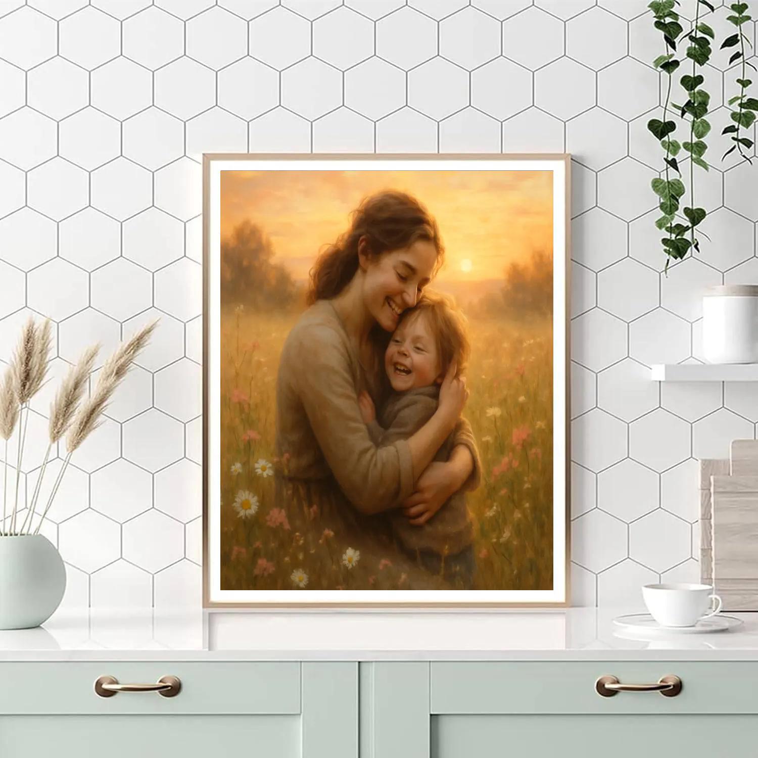 Sunrise Embrace In A Meadow Numbered painting kits