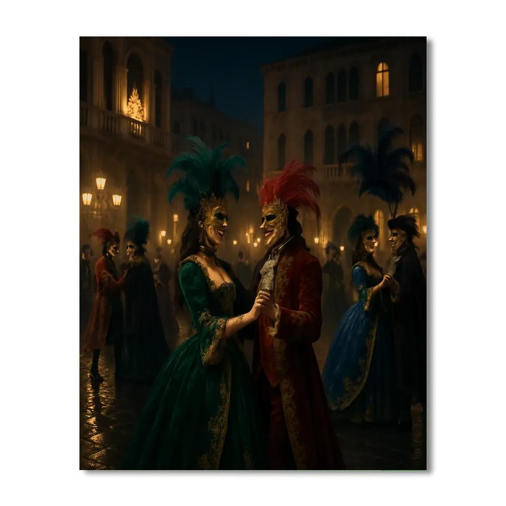 Venetian Carnival Masquerade Night Painting by numbers kit