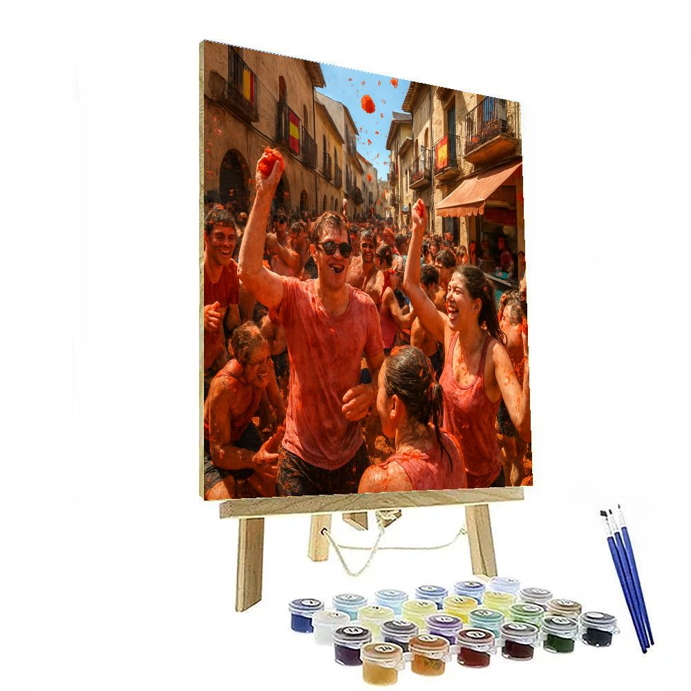 La Tomatina Festival Spain Paint by numbers kits
