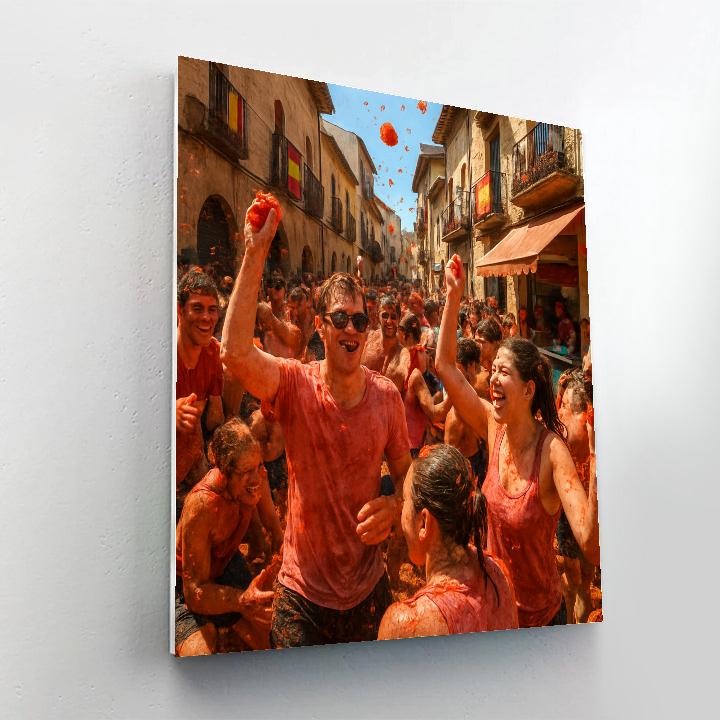 La Tomatina Festival Spain Paint by numbers kits
