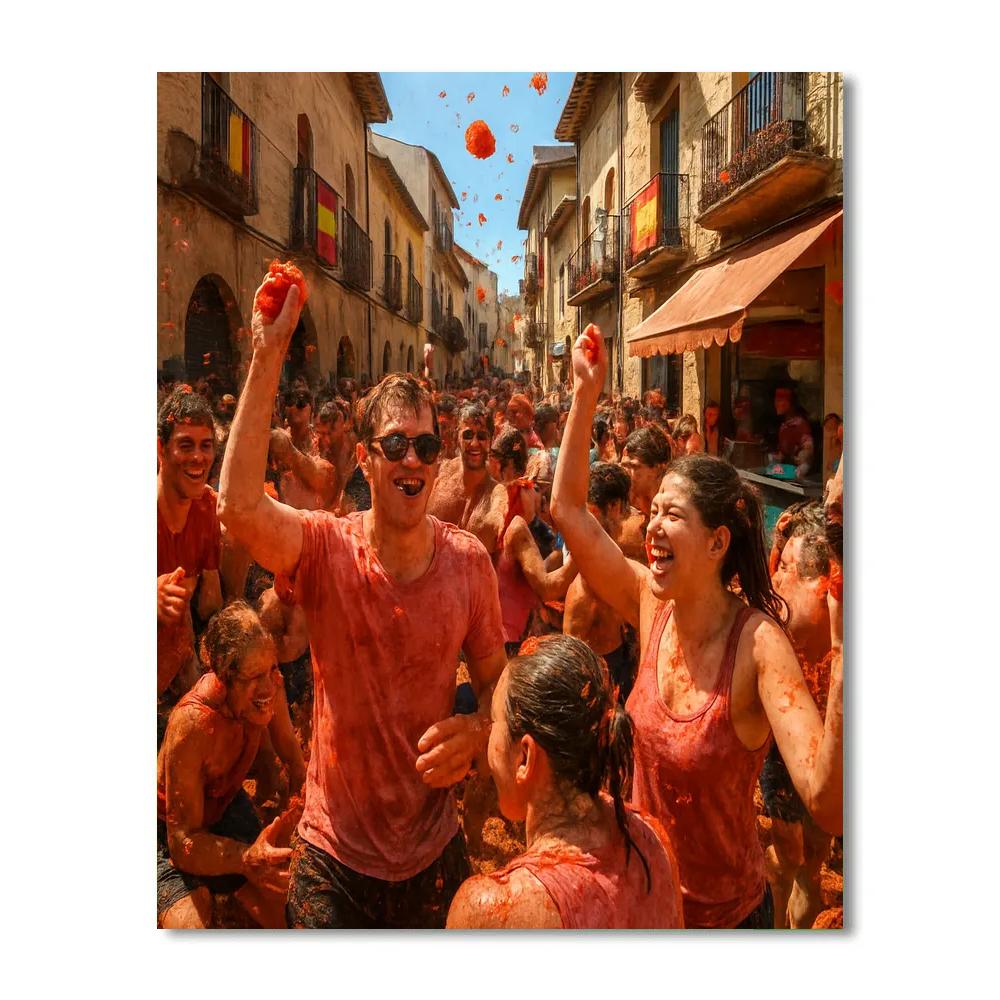 La Tomatina Festival Spain Paint by numbers kits