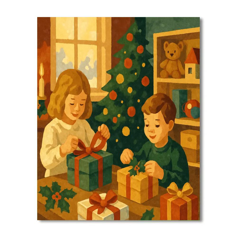 Buttons And Bright Bows painting number kit
