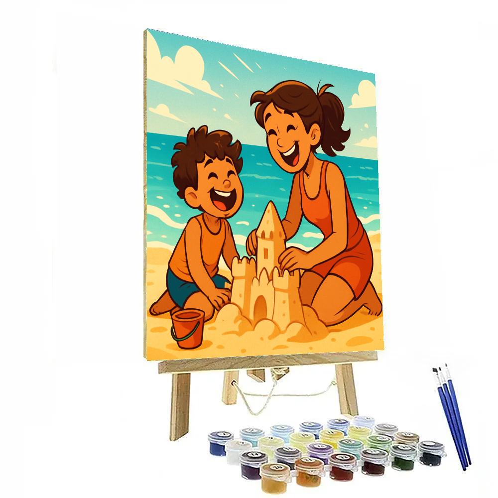 Beachside Moments Of Laughter Paint by numbers art