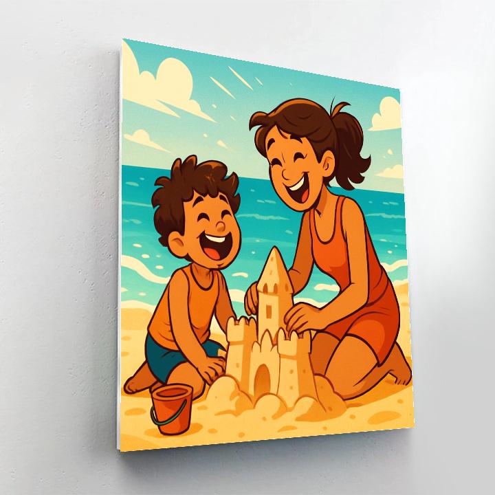 Beachside Moments Of Laughter Paint by numbers art