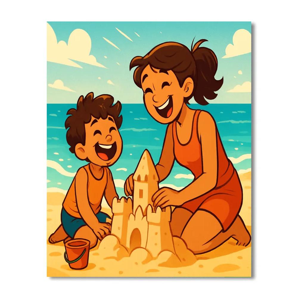 Beachside Moments Of Laughter Paint by numbers art