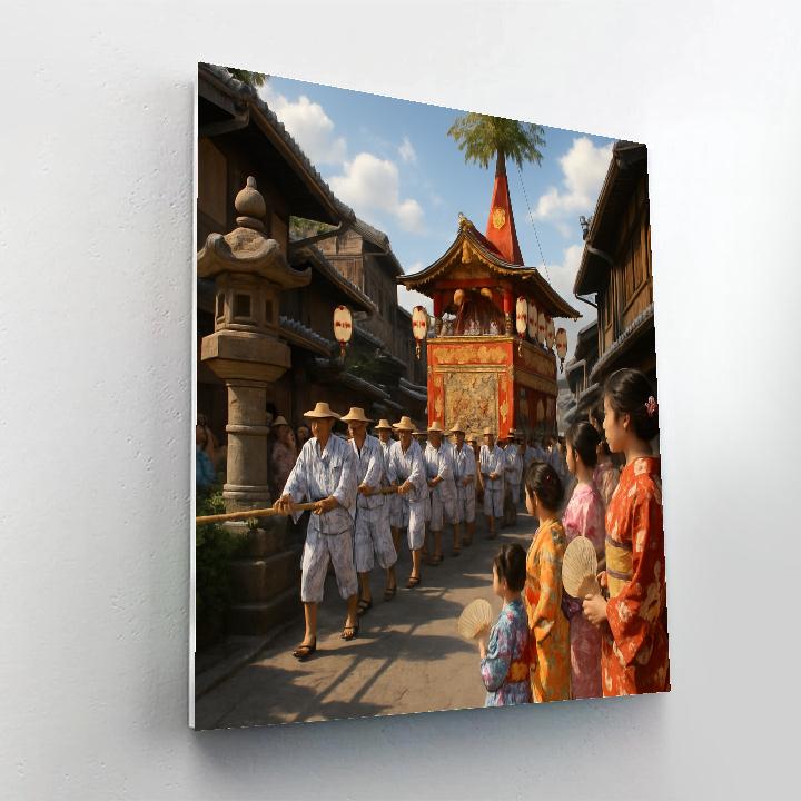 Gion Matsuri Parade Kyoto Japan paint by number