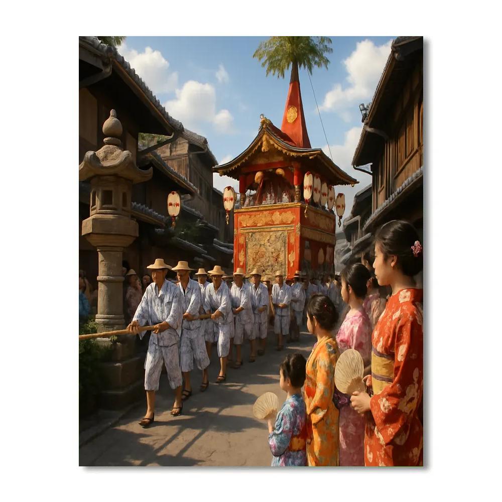 Gion Matsuri Parade Kyoto Japan paint by number