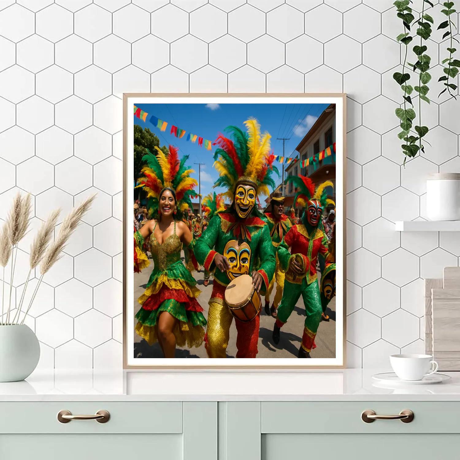 Carnaval De Barranquilla Colombia Dance Parade Number painting