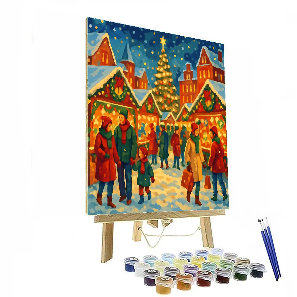 Christmas Market Splendor painting number kit
