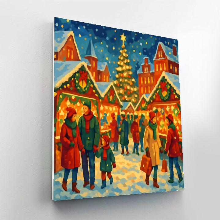 Christmas Market Splendor painting number kit