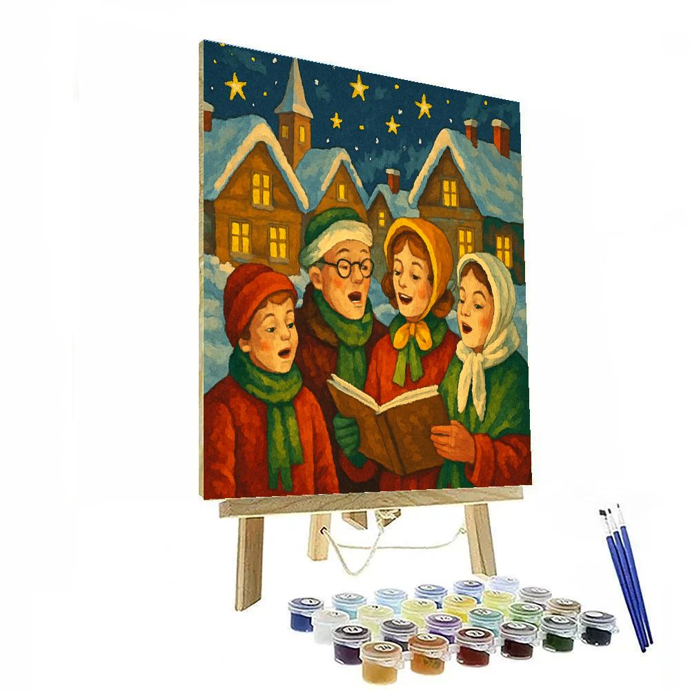 Snowy Village Carols Numbered painting kits