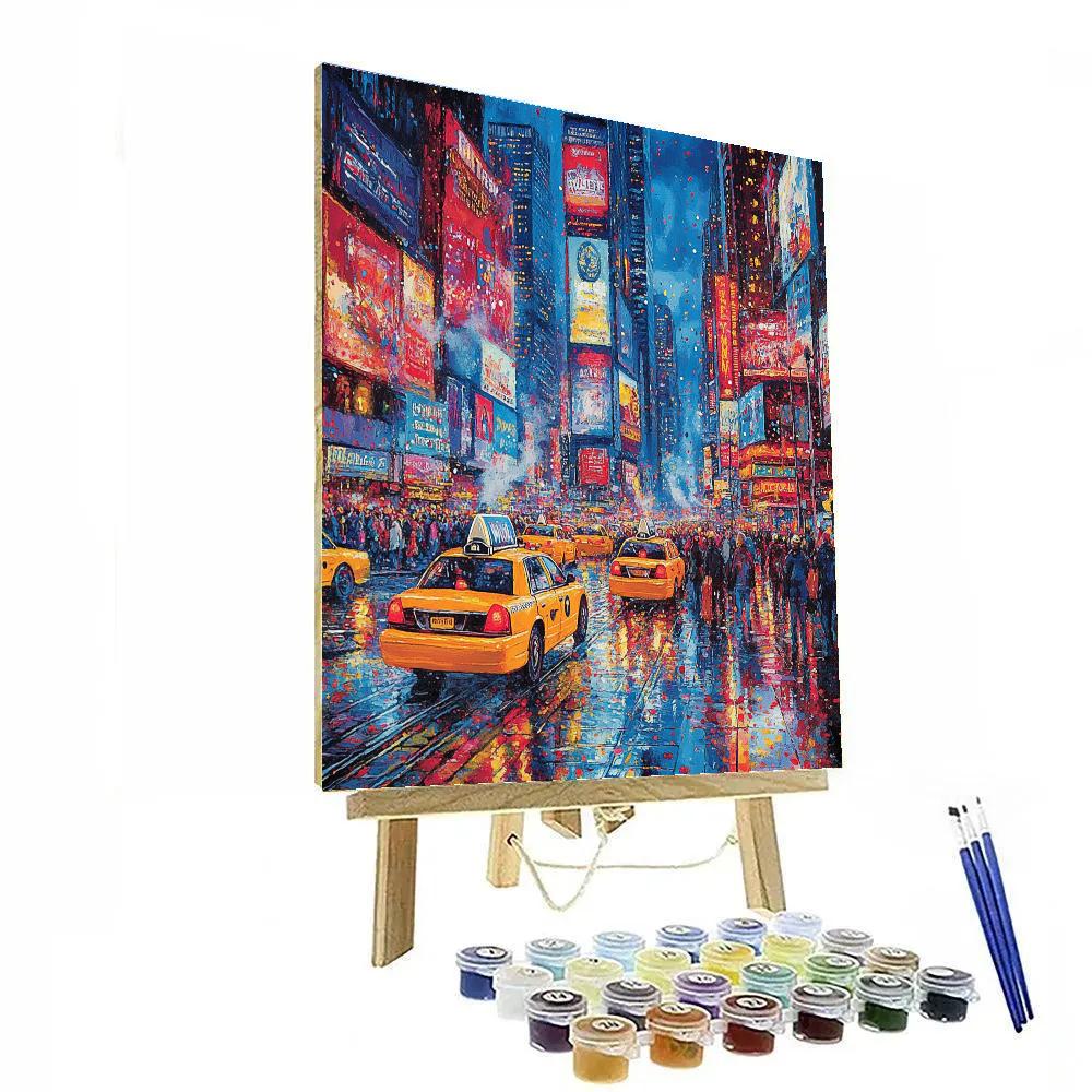 Times Square Neon Pulse New York United States Paint by numbers art