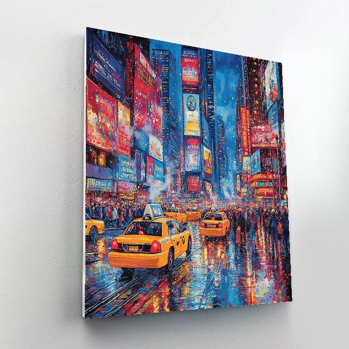 Times Square Neon Pulse New York United States Paint by numbers art