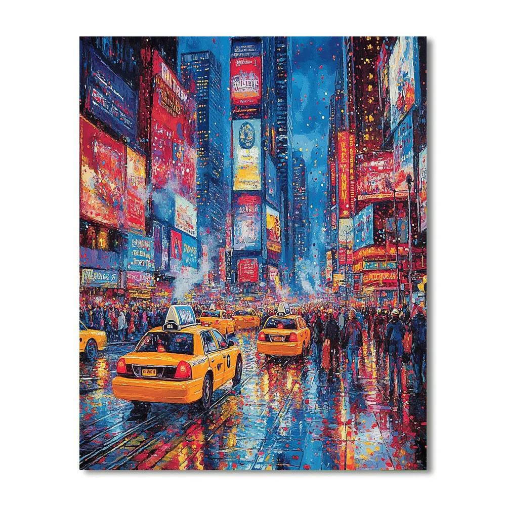 Times Square Neon Pulse New York United States Paint by numbers art