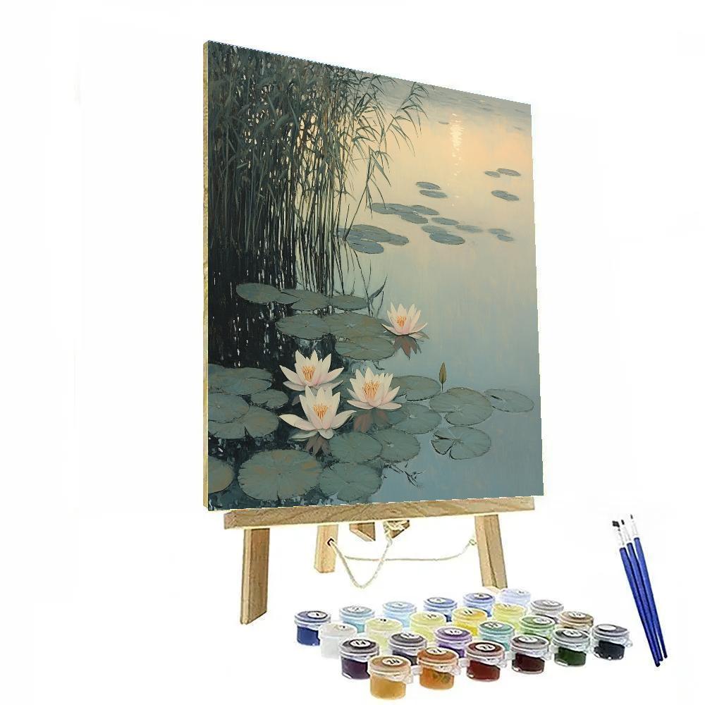 Leonardo Da Vinci Inspired Water Lily At Dawn paint by numbers