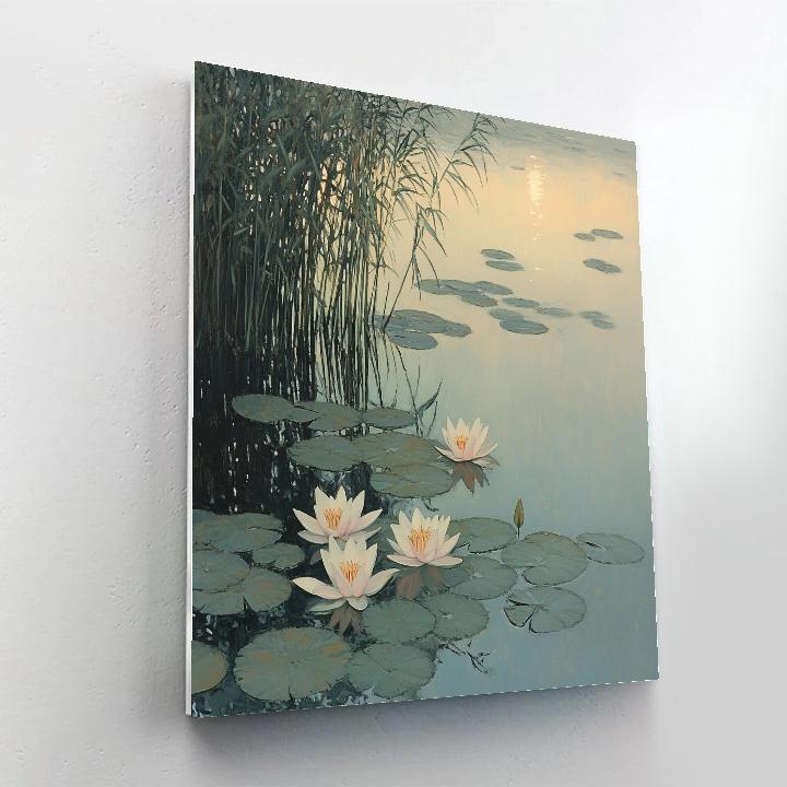 Leonardo Da Vinci Inspired Water Lily At Dawn paint by numbers