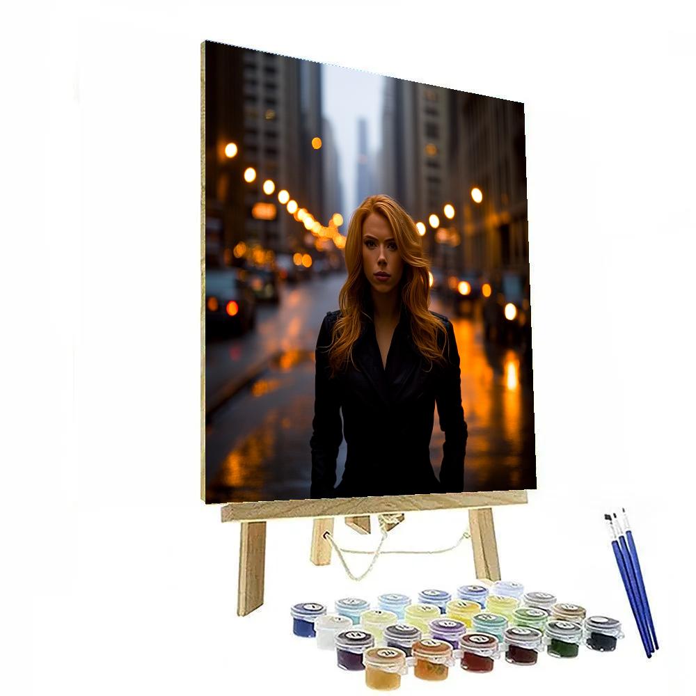 Scarlett Johansson: Quiet Precision Of A Shadowed Operative Painting by numbers kit