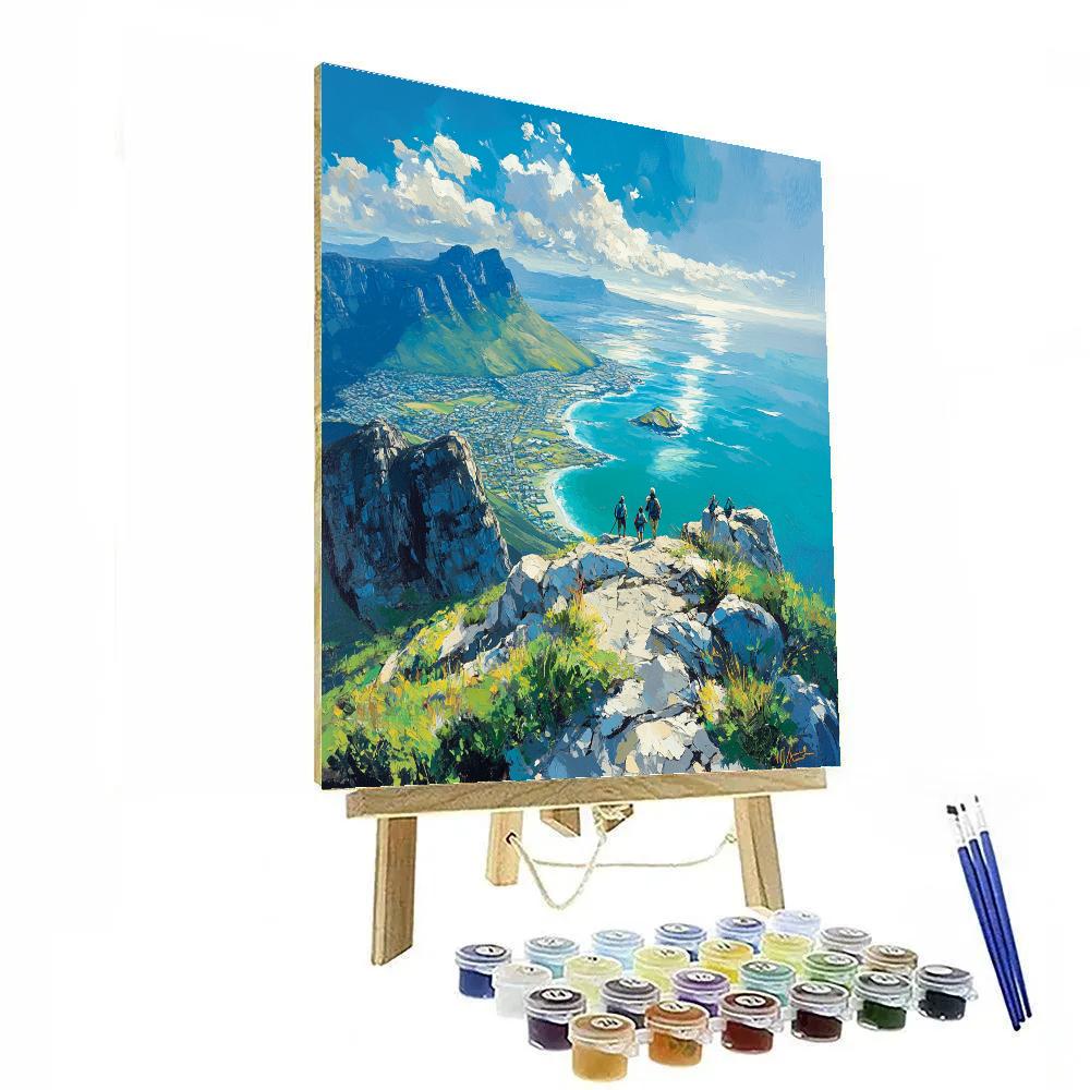 Table Mountain Summit View Cape Town South Africa painting number kit