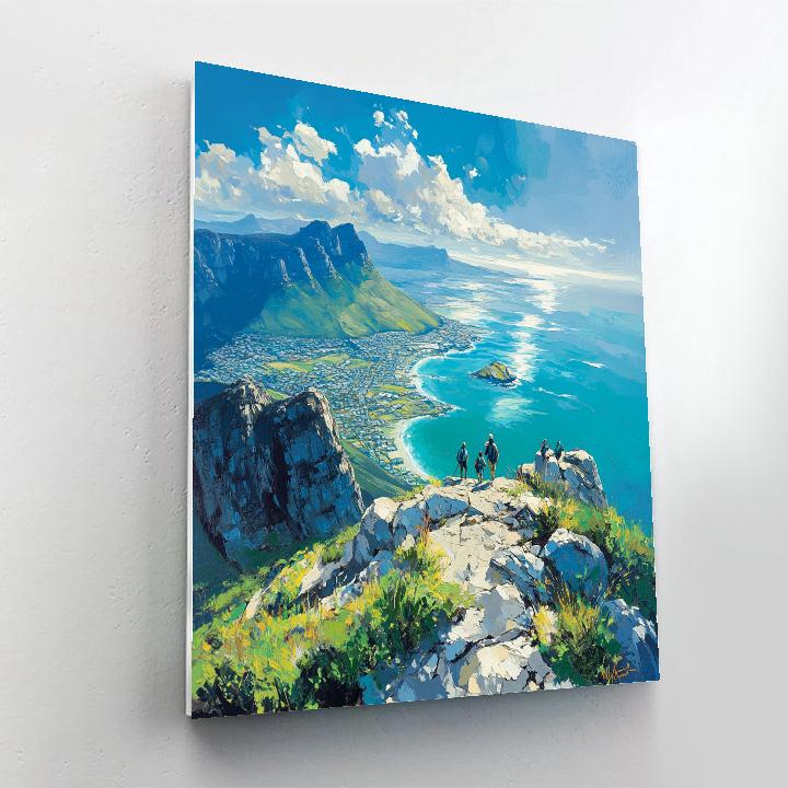 Table Mountain Summit View Cape Town South Africa painting number kit