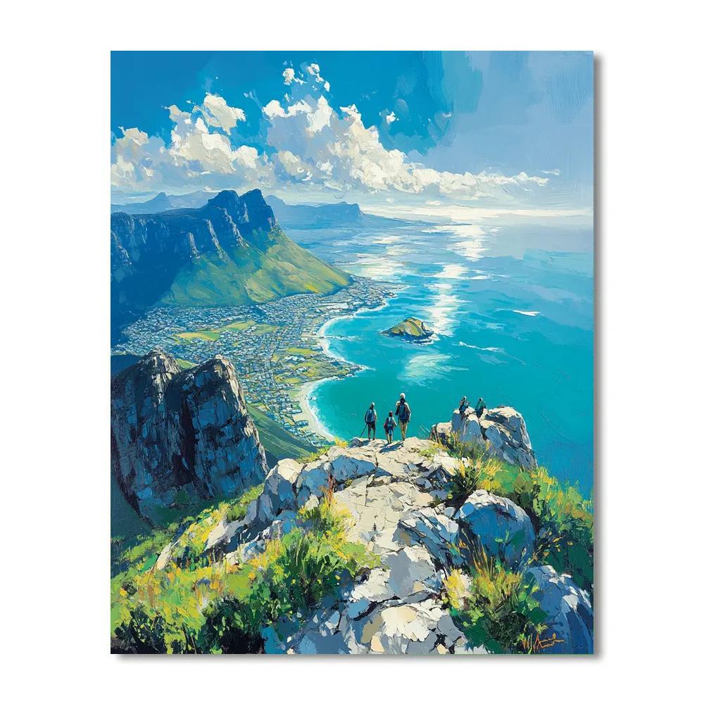 Table Mountain Summit View Cape Town South Africa painting number kit
