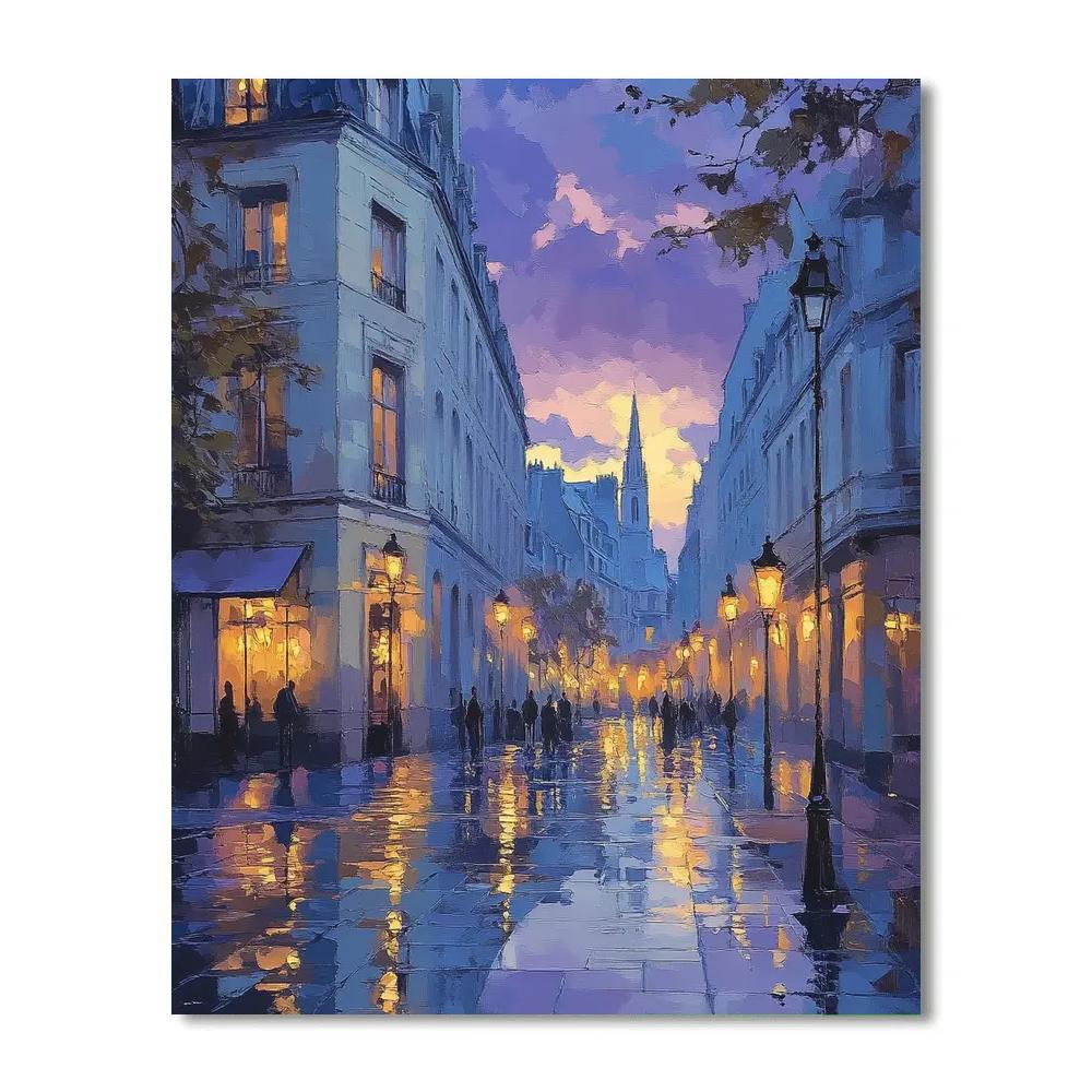 Claude Monet Inspired City Lights At Dusk DIY paint by numbers