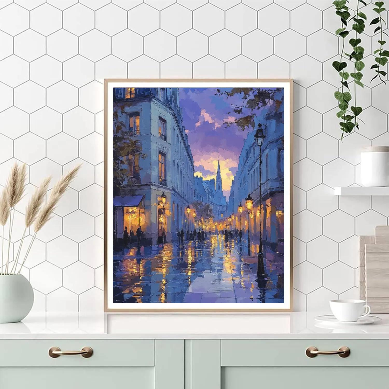 Claude Monet Inspired City Lights At Dusk DIY paint by numbers